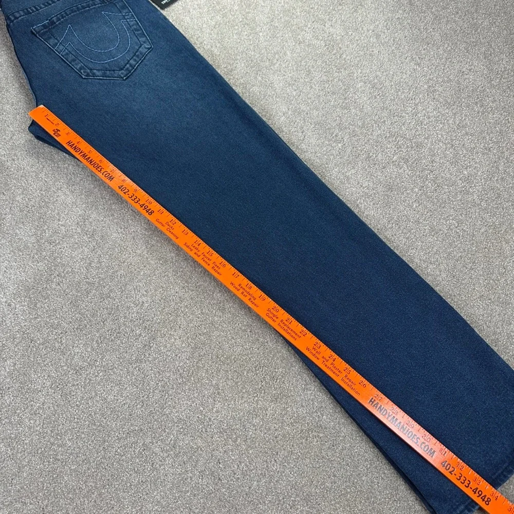 True Religion Men's 36 Ricky Big T Straight Blue New‎ Relaxed Straight Jeans